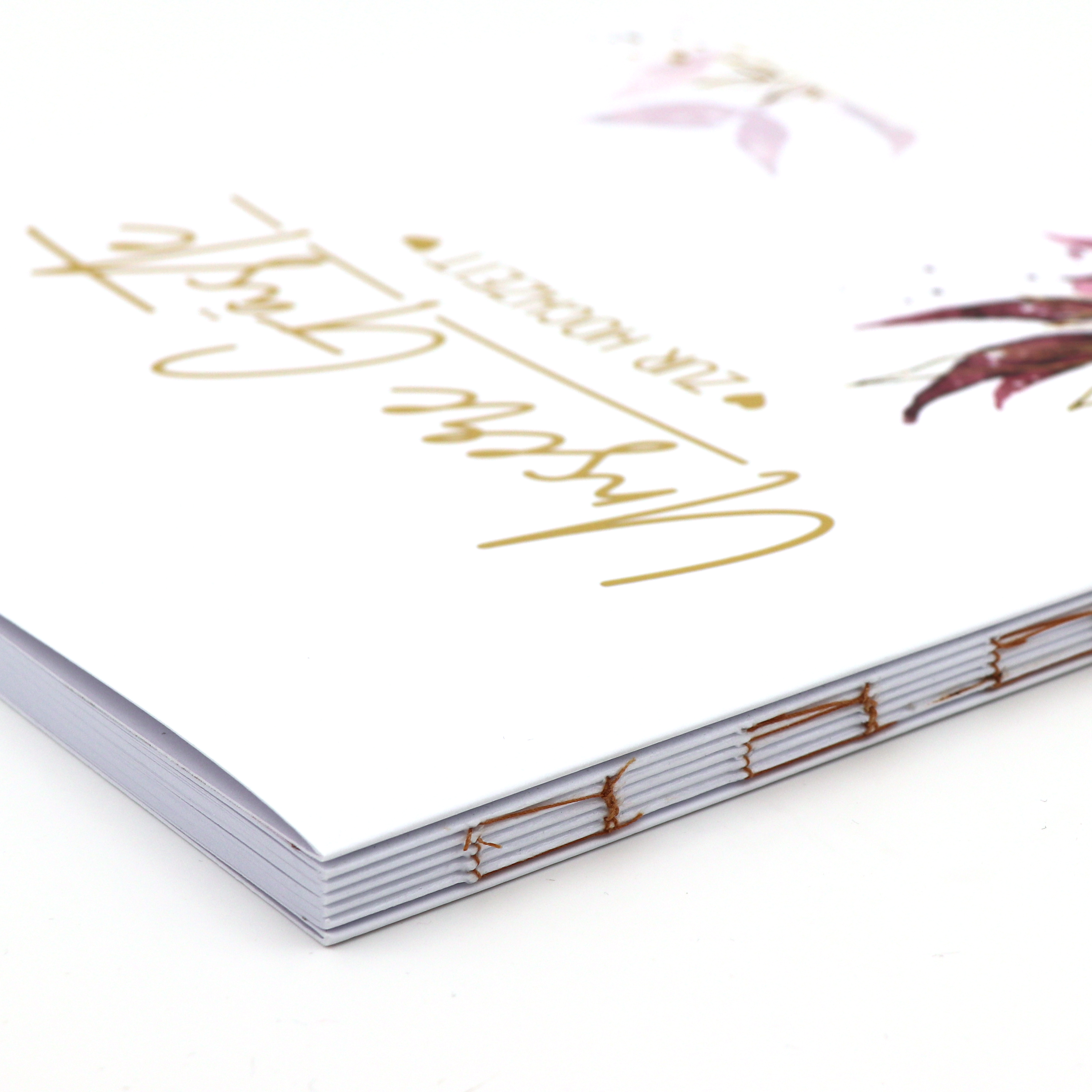 Gästebuch Hochzeit mit Fragen >Boho< - Gold Heissfolie - Softcover + Fadenheftung - 100 Seiten