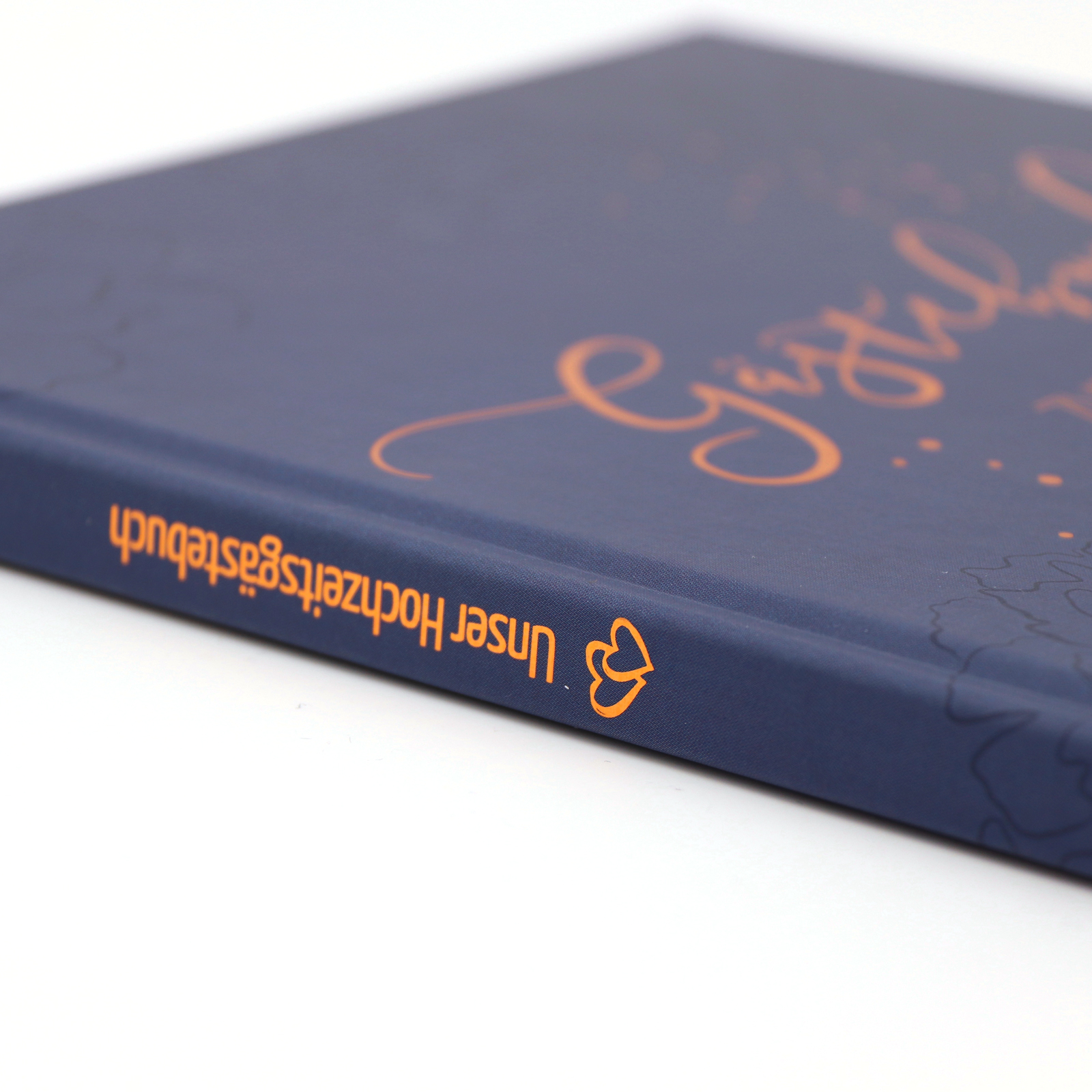 Gästebuch Hochzeit mit Fragen >Blühendes Kupfer< Heissfolie - Hardcover + Fadenheftung - 120 Seiten
